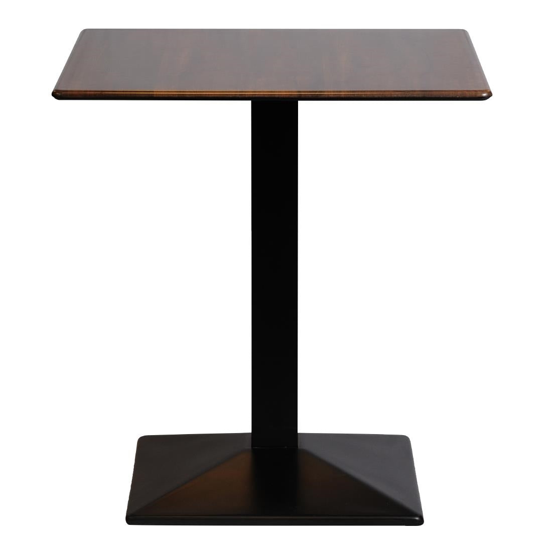 Turin Metal Base 700mm Square Dining Table with Laminate Top in Walnut - CZ817 Steel Tables Everyday