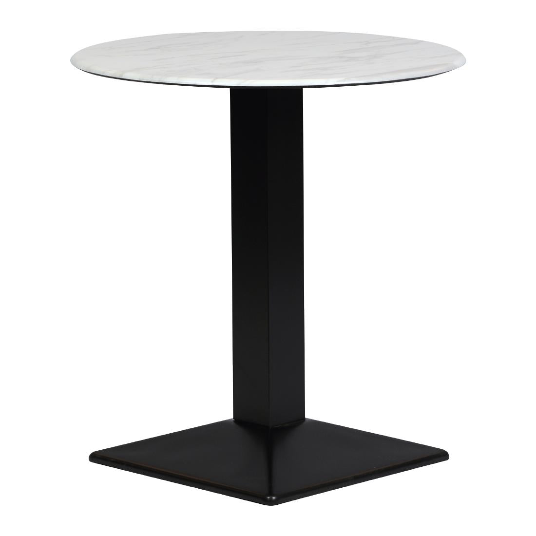 Turin Metal Base 600mm Round Dining Table with Laminate Top in Marble - CZ818 Steel Tables Everyday