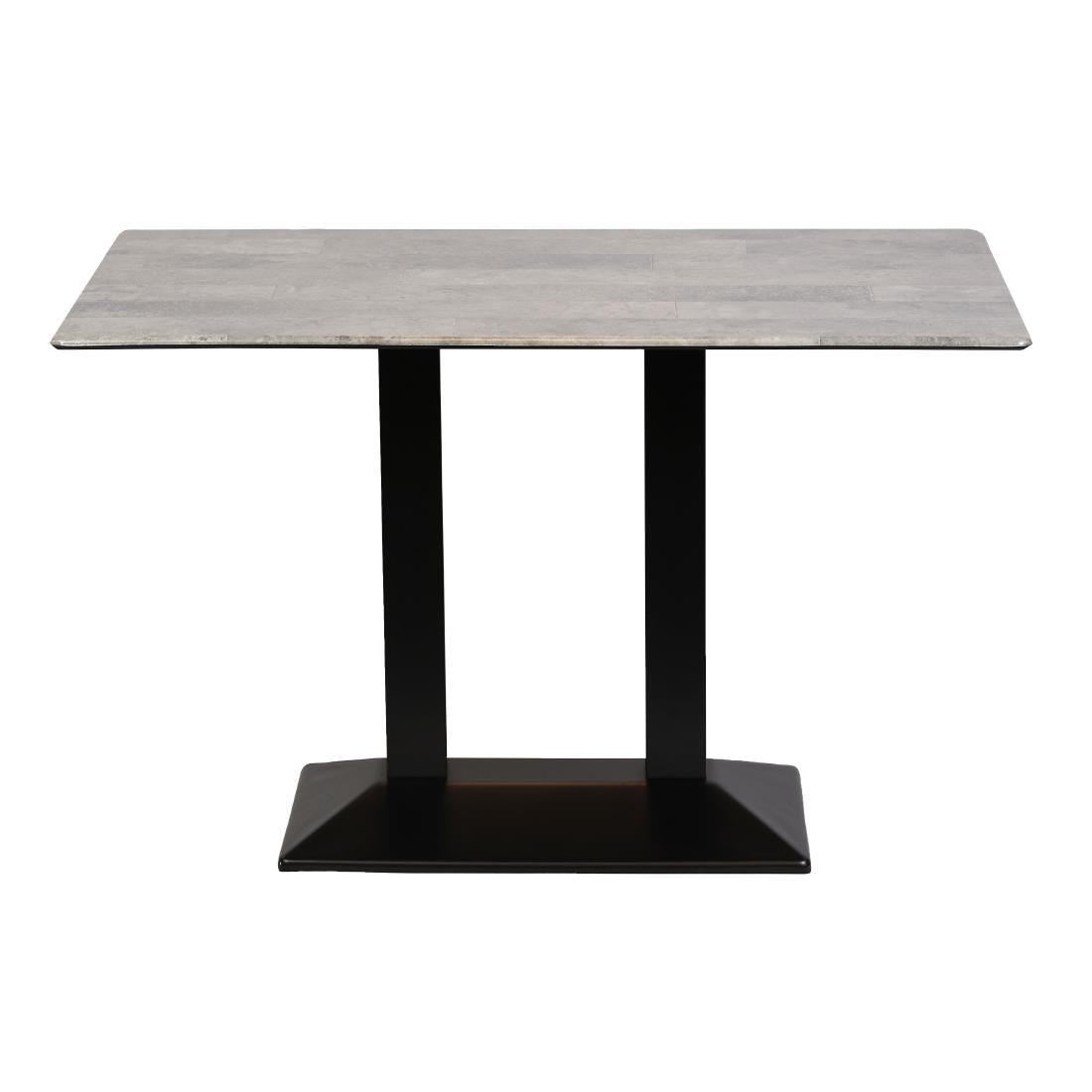 Turin Metal Base Rectangle Dining Table with Laminate Top in Concrete - CZ823 Steel Tables Everyday