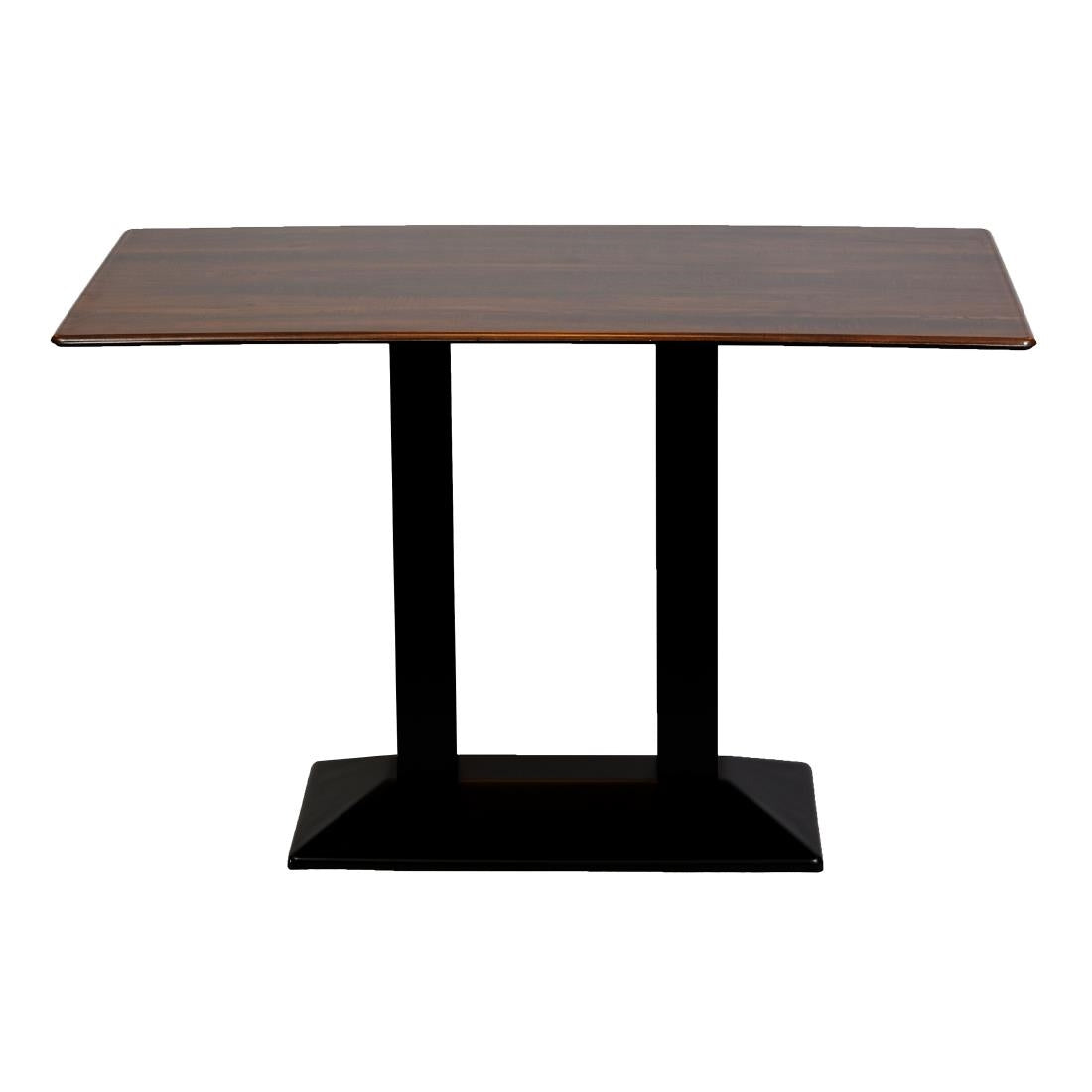 Turin Metal Base Rectangle Dining Table with Laminate Top in Walnut - CZ825 Steel Tables Everyday