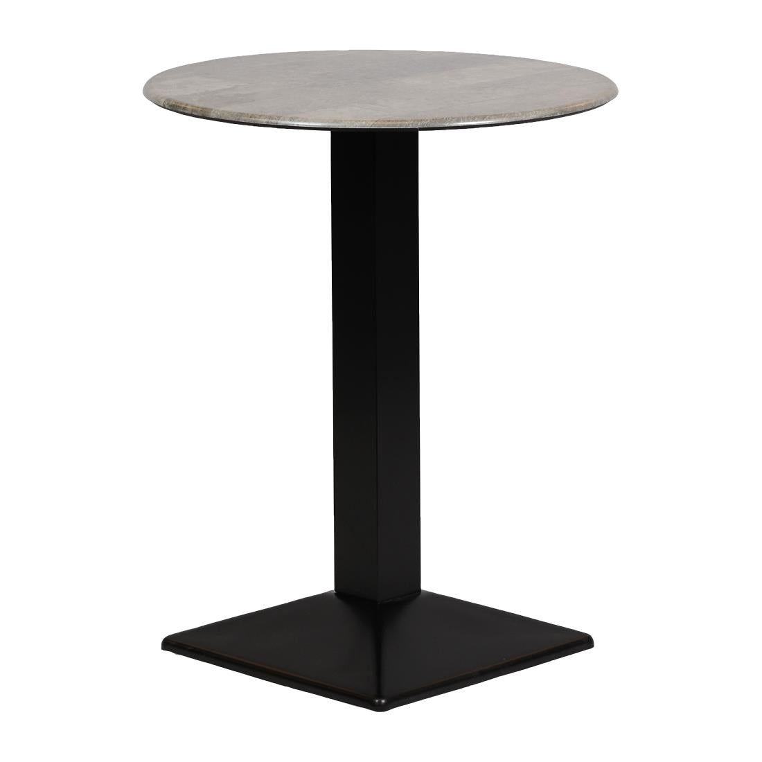 Turin Metal Base 600mm Round Poseur Table with Laminate Top in Concrete - CZ835 Steel Tables Everyday