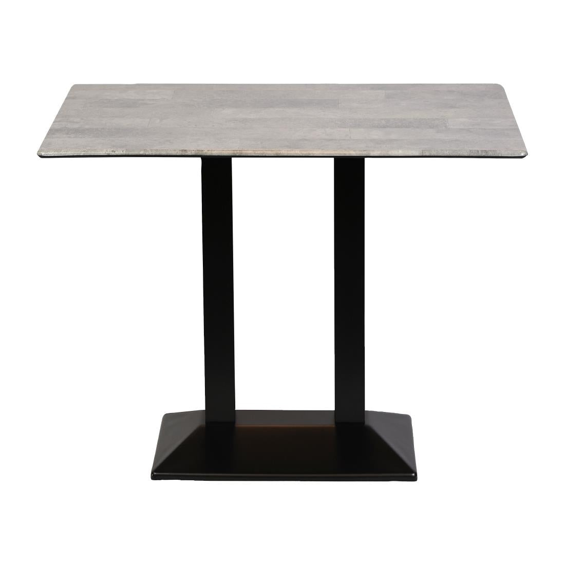 Turin Metal Base Rectangle Poseur Table with Laminate Top in Concrete - CZ839 Steel Tables Everyday
