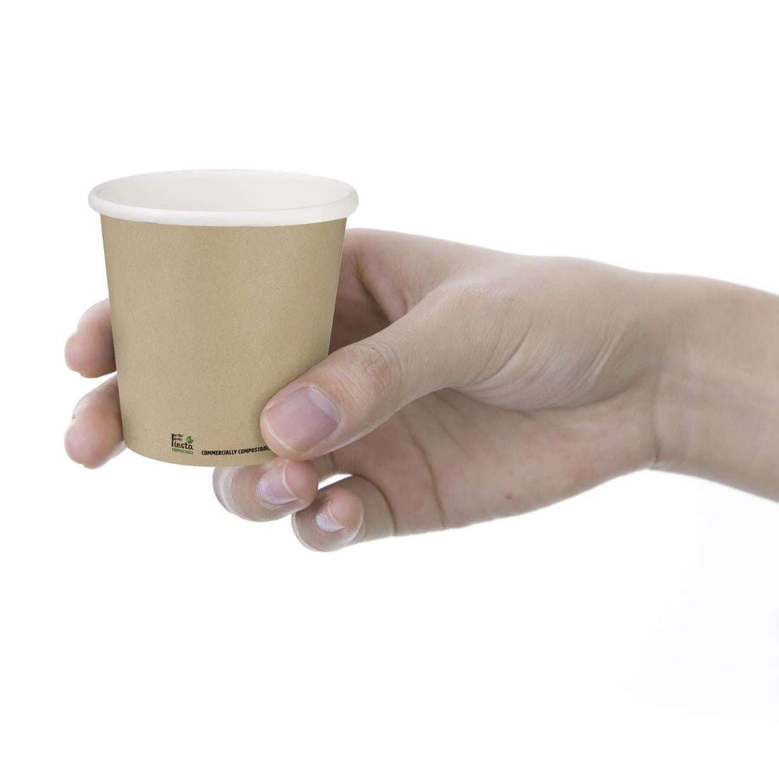 Fiesta Compostable Espresso Cups Single Wall 114ml (Pack of 1000) - CZ875 Disposable Cups Fiesta Compostable