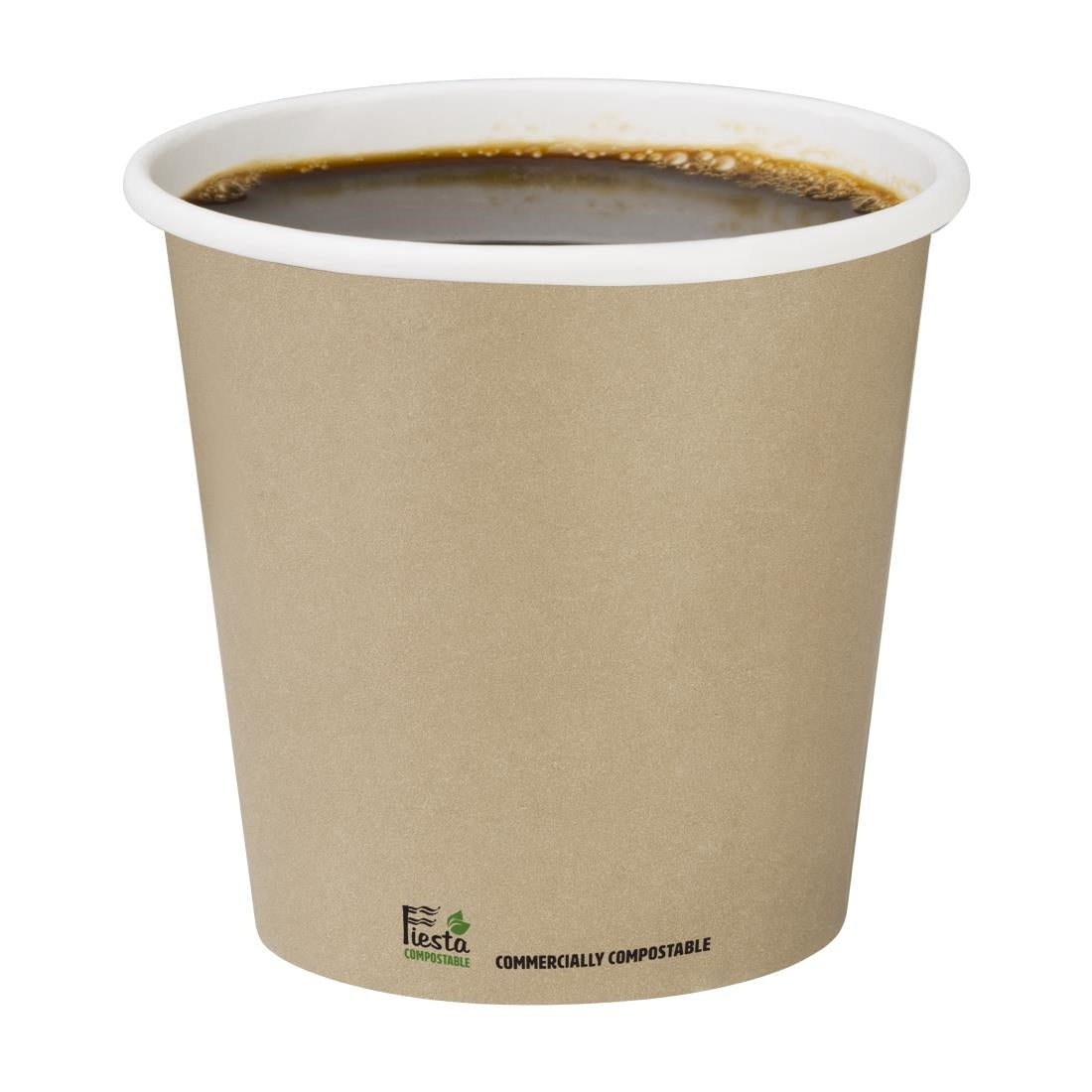 Fiesta Compostable Espresso Cups Single Wall 114ml (Pack of 1000) - CZ875 Disposable Cups Fiesta Compostable
