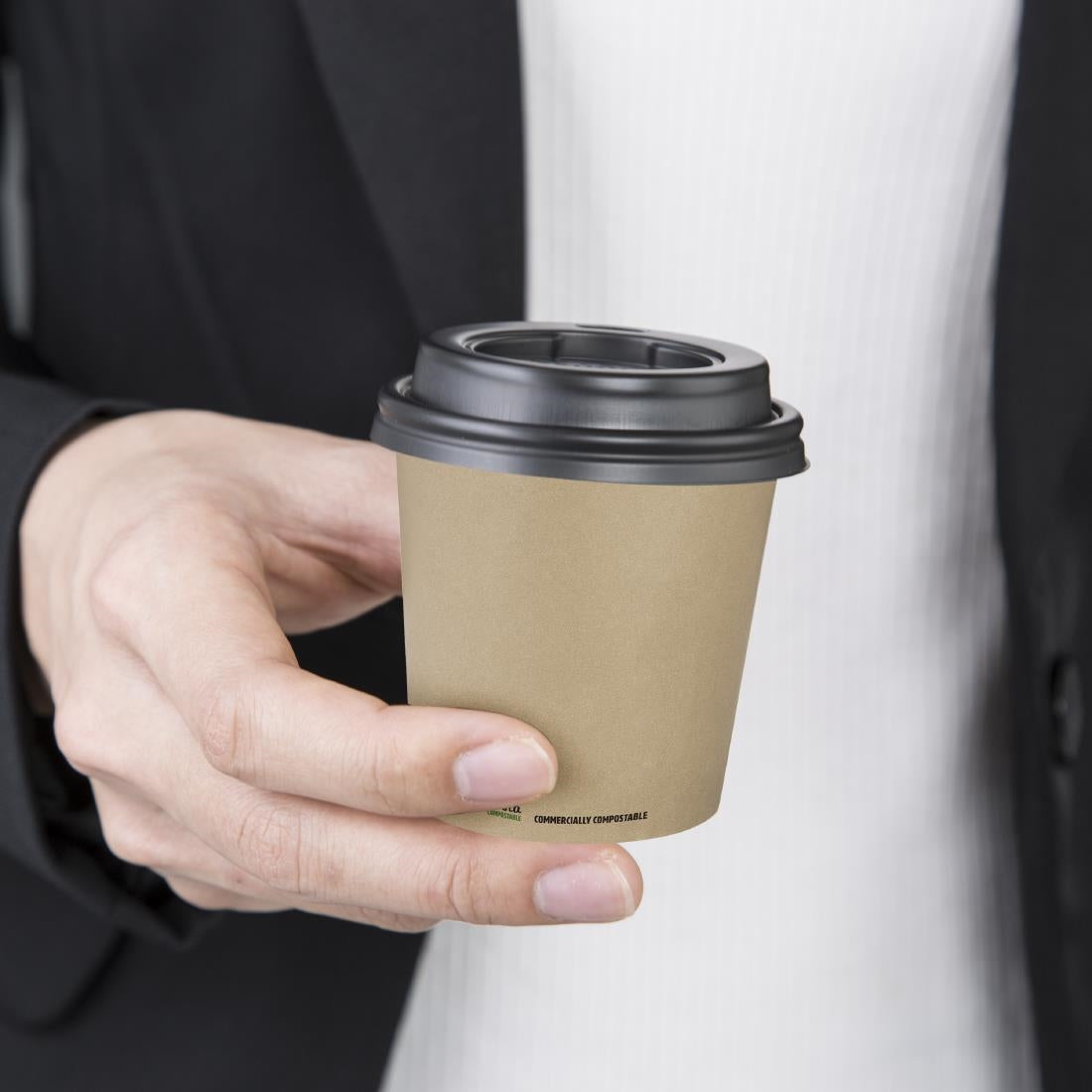 Fiesta Compostable Espresso Cups Single Wall 114ml (Pack of 1000) - CZ875 Disposable Cups Fiesta Compostable