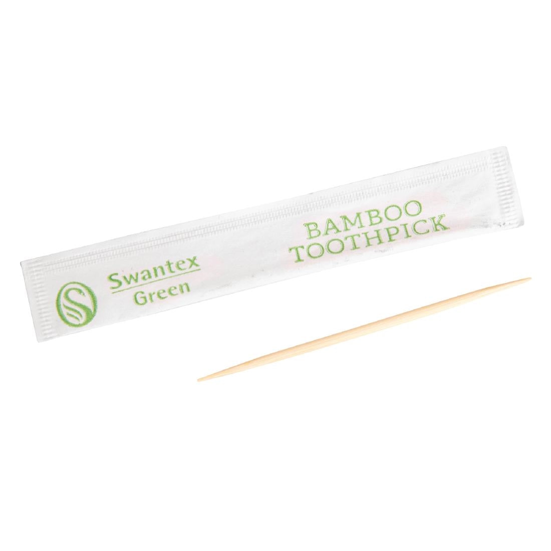Individually Wrapped Biodegradable Bamboo Toothpicks (Pack of 1000) - DA015 Swantex