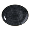 Churchill Studio Prints Homespun Charcoal Black Oval Coupe Plate 317 x 255mm - DA266 Plates Churchill