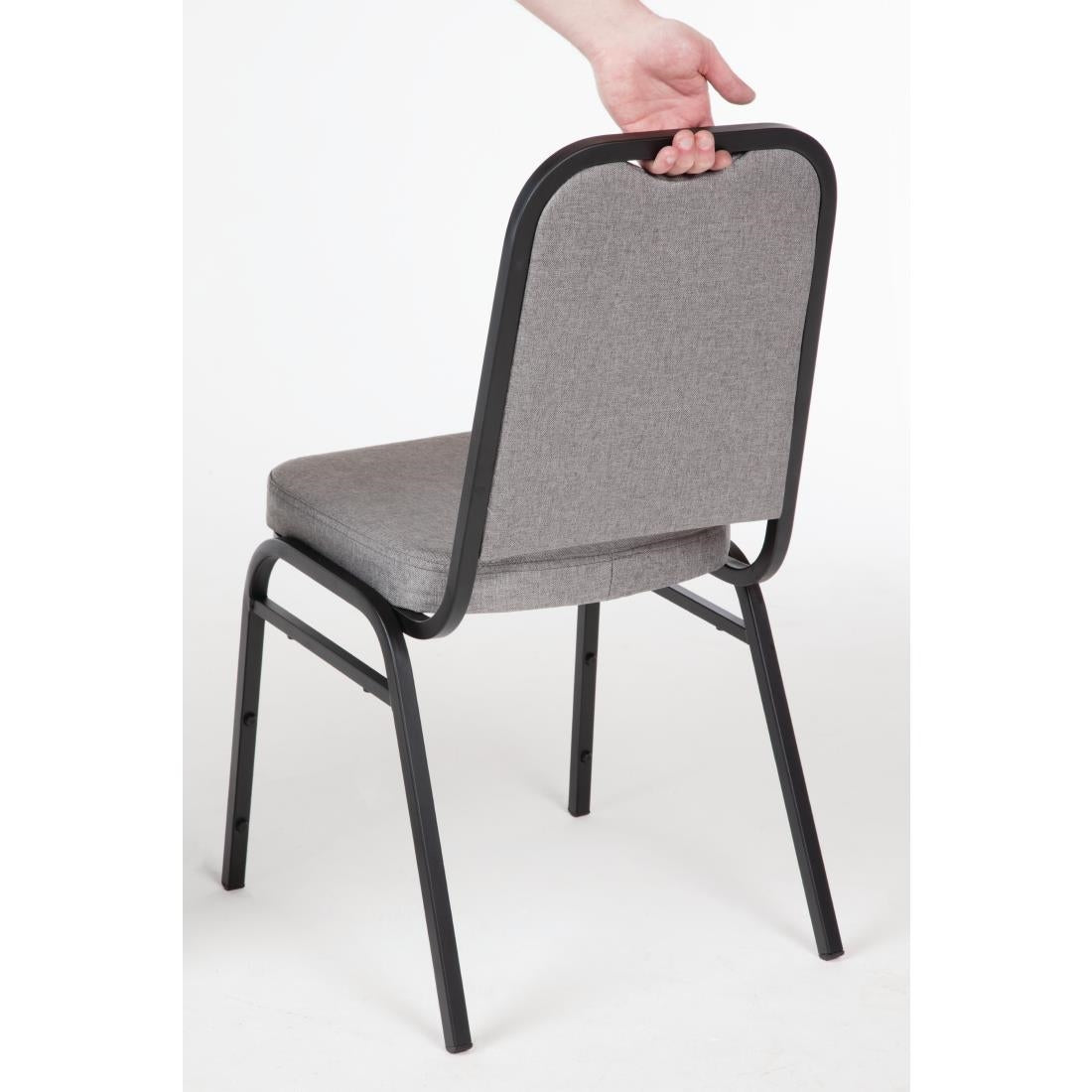 Bolero Square Back Banquet Chairs Black & Grey (Pack of 4) - DA602 Bolero