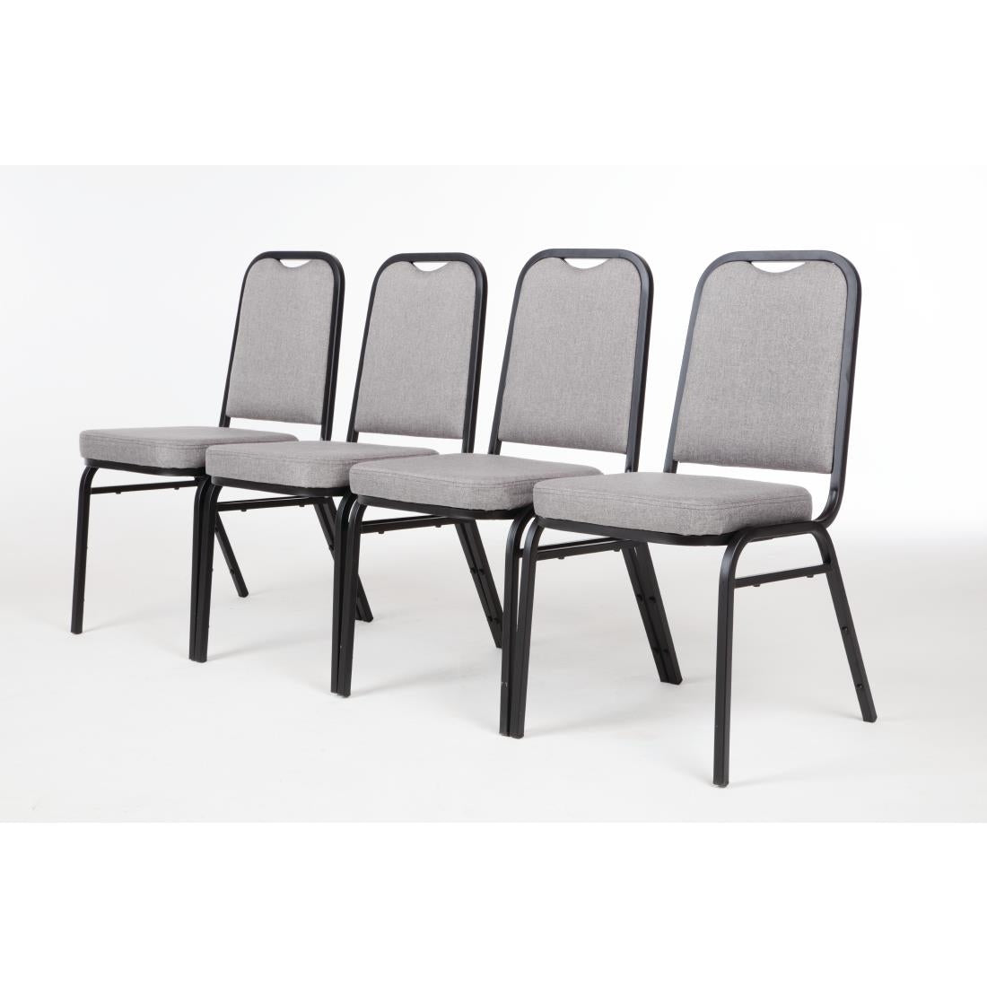Bolero Square Back Banquet Chairs Black & Grey (Pack of 4) - DA602 Bolero