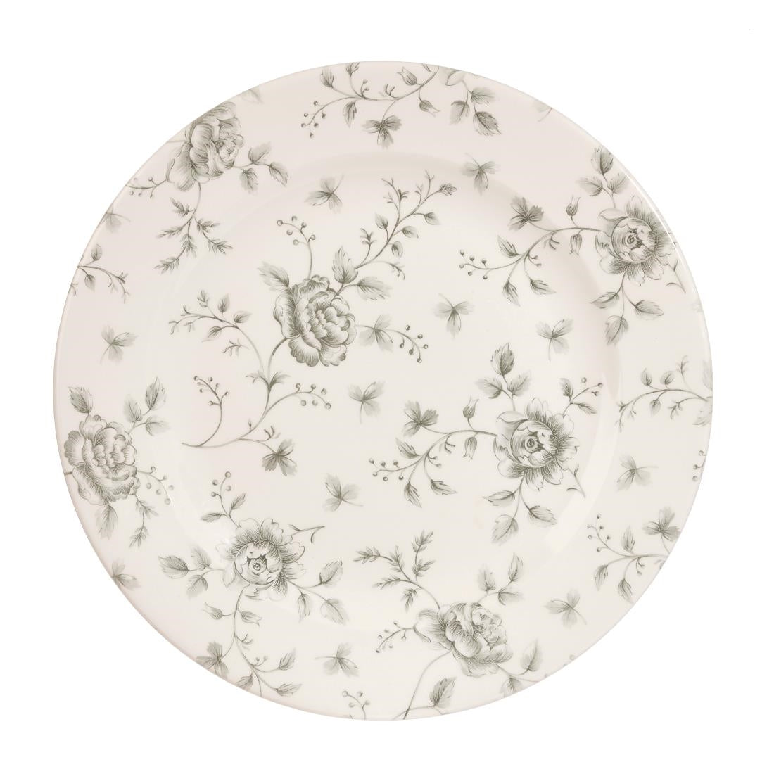 Churchill Vintage Prints Rose Chintz Profile Plates Grey 305mm (Pack of 6) - DA664 Plates Churchill