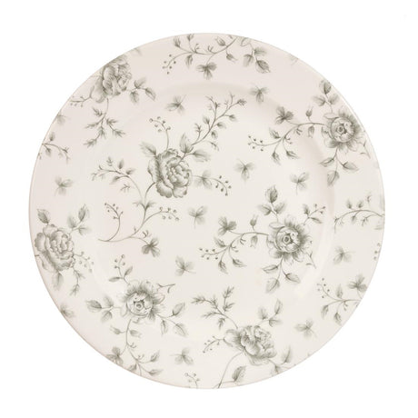Churchill Vintage Prints Rose Chintz Profile Plates Grey 305mm (Pack of 6) - DA664 Plates Churchill