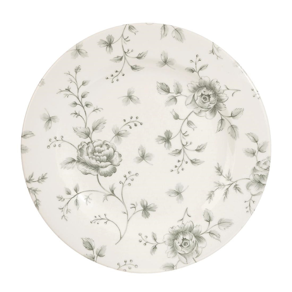Churchill Vintage Prints Rose Chintz Profile Plates Grey 170mm (Pack of 6) - DA667 Plates Churchill
