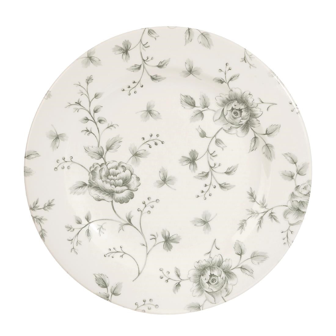 Churchill Vintage Prints Rose Chintz Profile Plates Grey 170mm (Pack of 6) - DA667 Plates Churchill