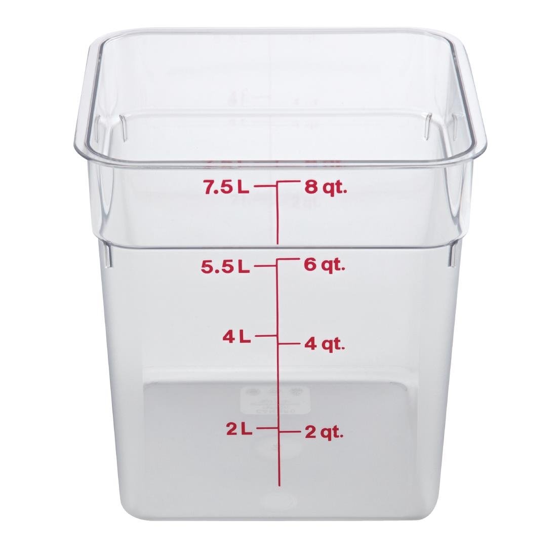 Cambro Square Polycarbonate Food Storage Container 7.6 Ltr (Pack of 6) - DB011 Cambro