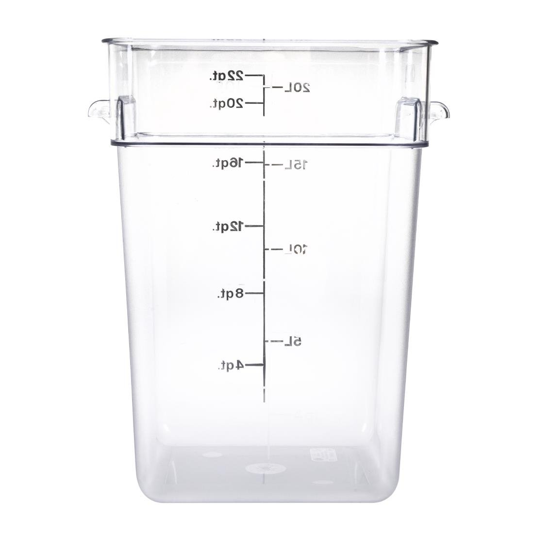 Cambro Square Polycarbonate Food Storage Container 20.8 Ltr (Pack of 6) - DB012 Cambro