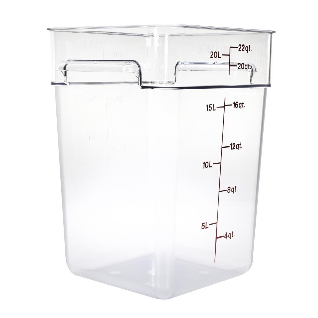 Cambro Square Polycarbonate Food Storage Container 20.8 Ltr (Pack of 6) - DB012 Cambro