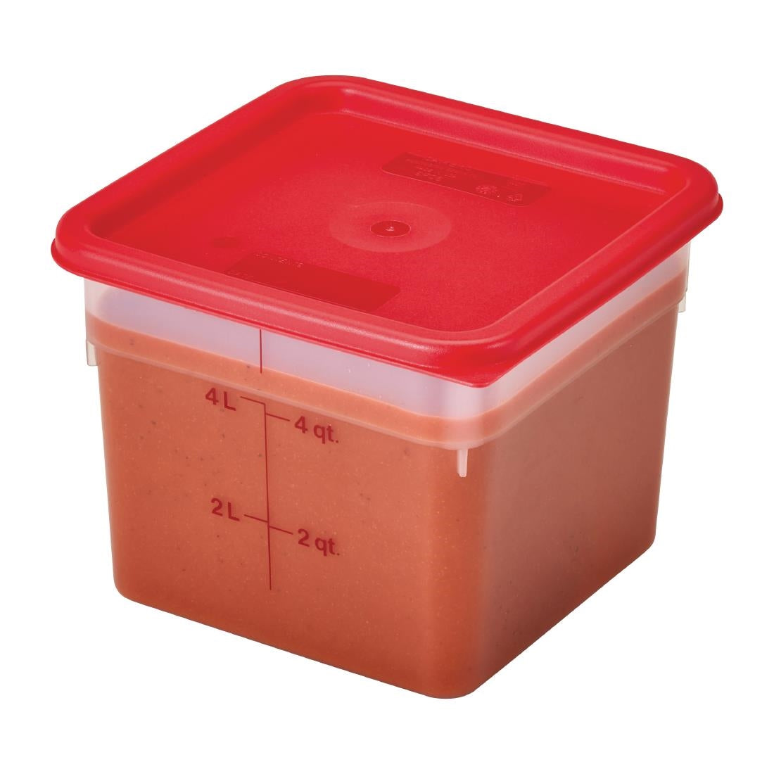 Cambro Camsquare Food Storage Container Lid Red - DB015 Cambro