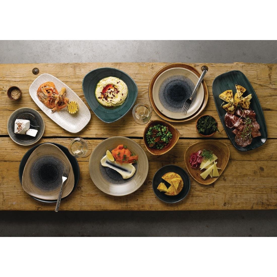 Churchill Stonecast Patina Coupe Plates Rustic Teal 165mm (Pack of 12) - FA593 Plates Churchill