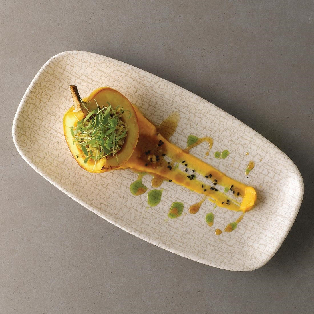 Churchill Breccia Oblong Chef Plate Agate Grey 153 x 298mm (Pack of 12) - DB143 Plates Churchill