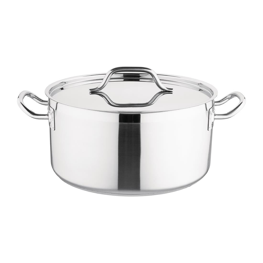Nisbets Essentials Stainless Steel Stew Pot With Lid 32cm - DB255 Casserole & Stew Pans Nisbets Essentials