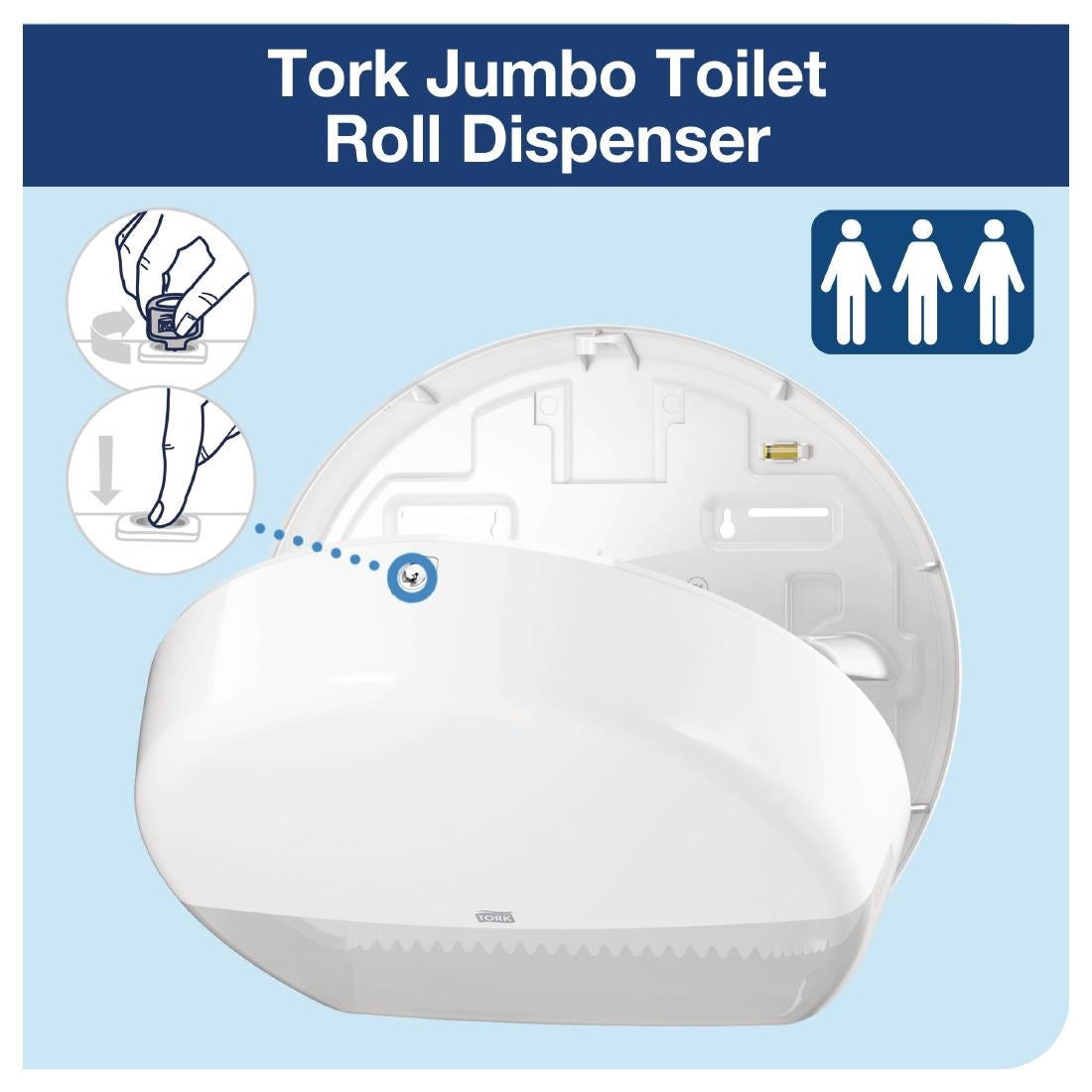 Tork Jumbo Toilet Roll Dispenser White - DB464 Tork