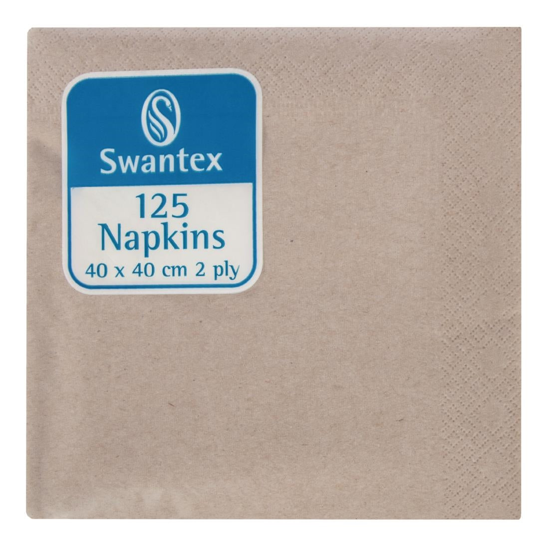 Swantex Recycled Dinner Napkin Kraft 40x40cm 2ply 1/4 Fold (Pack of 2000) - DB483 Swantex