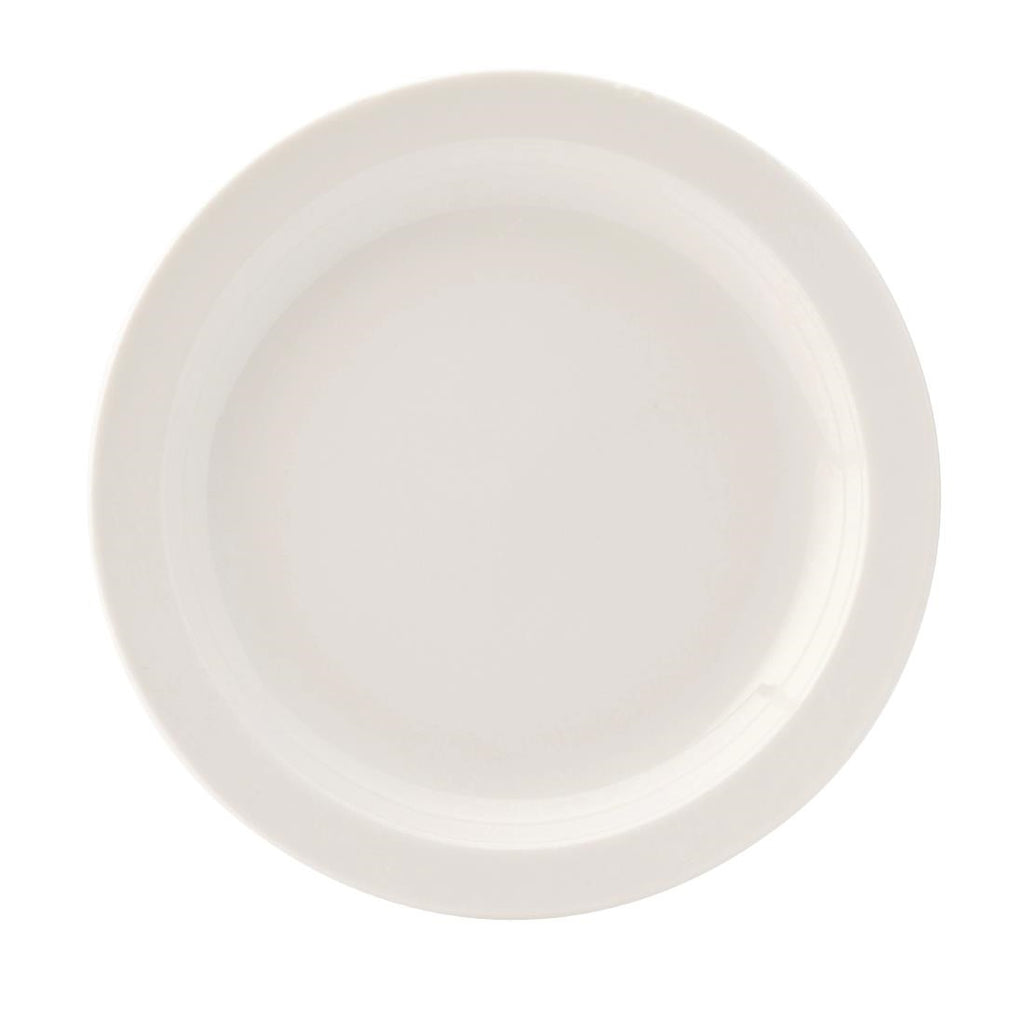 Utopia Pure White Narrow Rim Plates 167mm (Pack of 36) - DB610 Plates Utopia