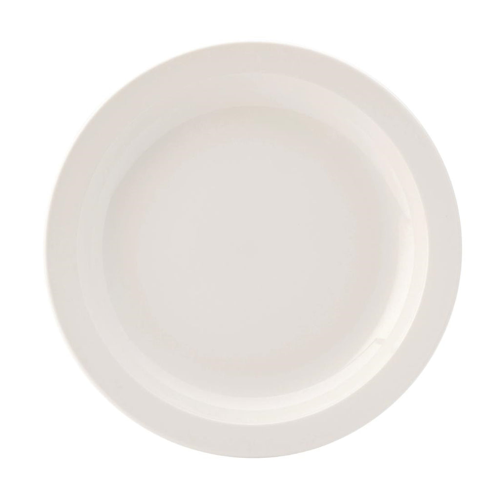 Utopia Pure White Narrow Rim Plates 254mm (Pack of 18) - DB612 Plates Utopia