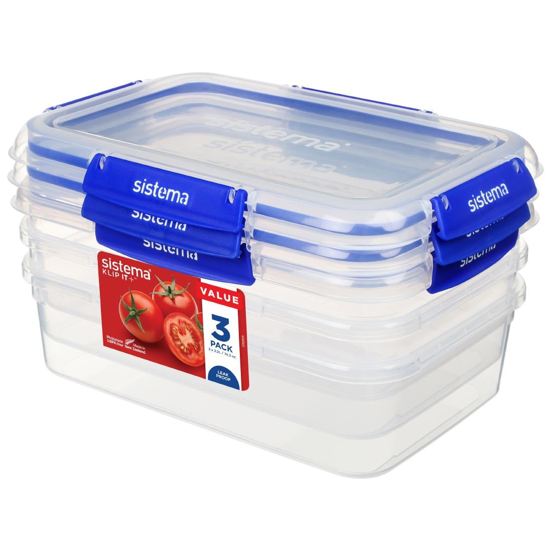 Sistema Klip It Containers 2Ltr (Pack of 3) - CH257 Sistema