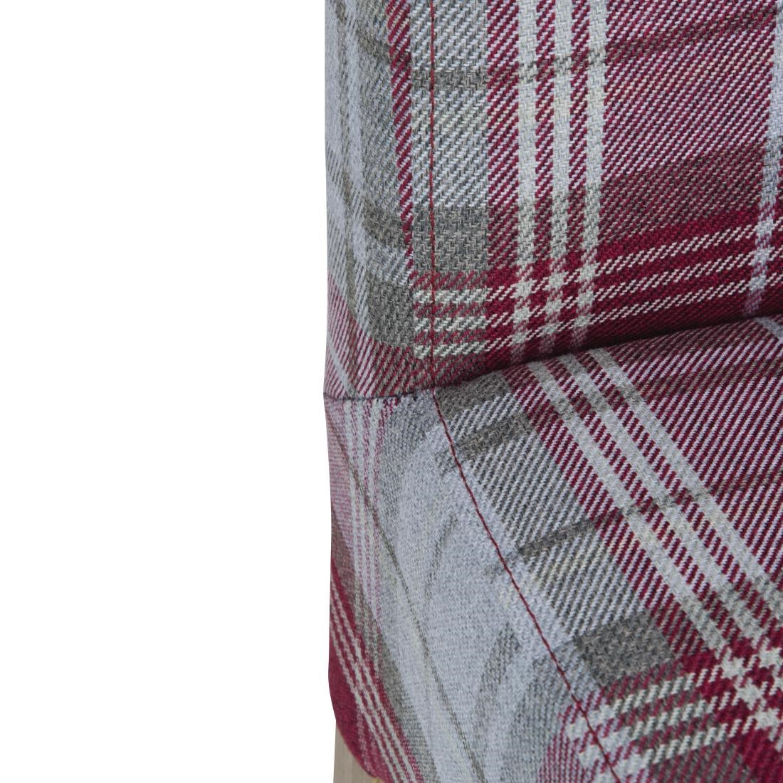 Bolero Austin Dining Chairs Wine Tartan (Pack of 2) - DB989 Upholstered Dining Chairs Bolero