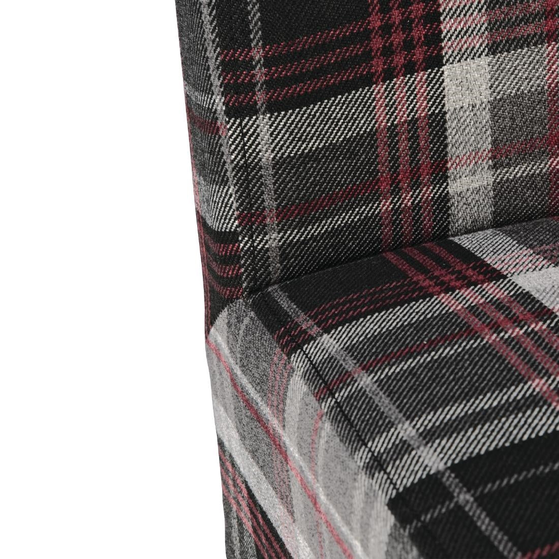 Bolero Austin Dining Chairs Grey Tartan (Pack of 2) - DB990 Upholstered Dining Chairs Bolero