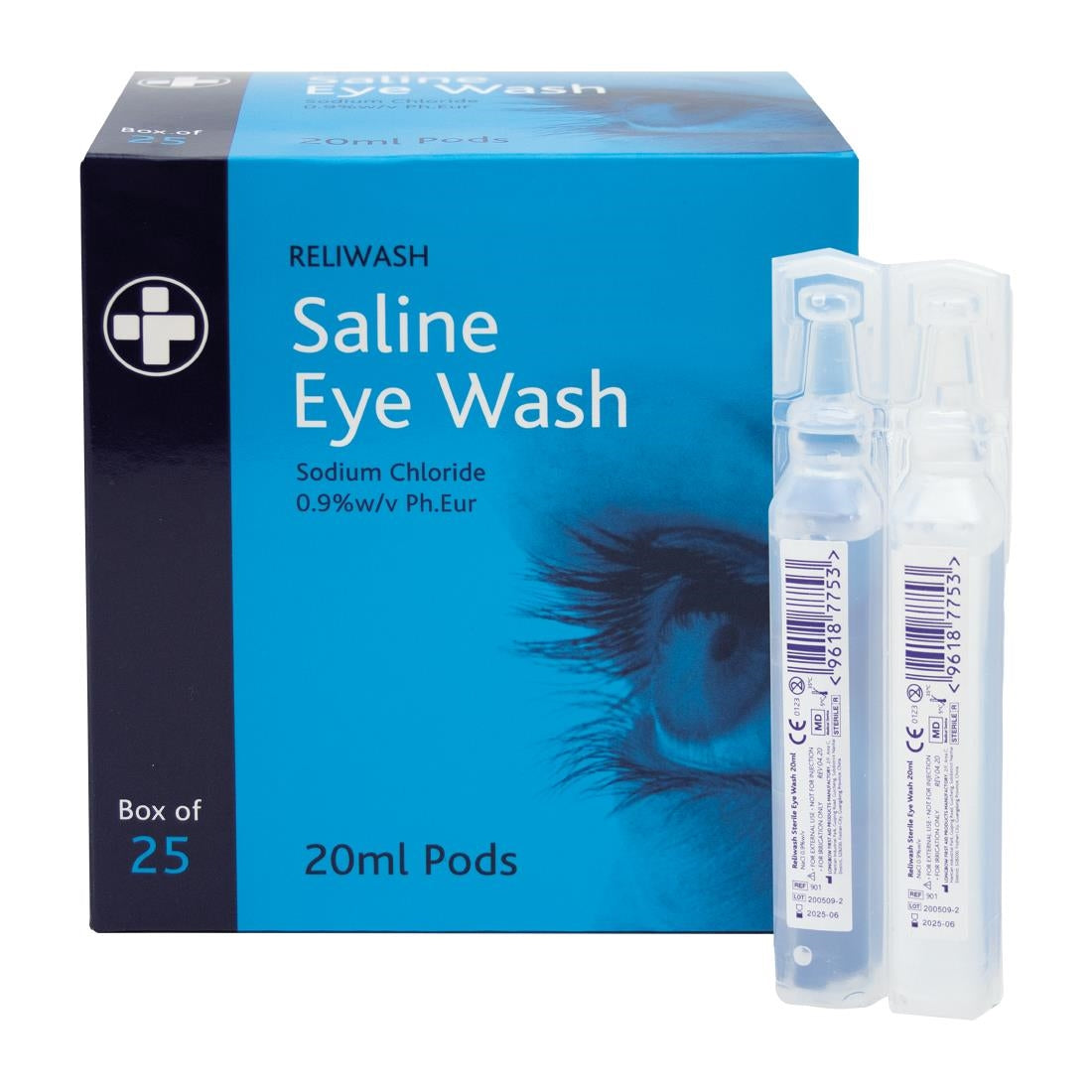Eye Wash Pods - 20ml (Box 25) - DC126 Reliance Medical