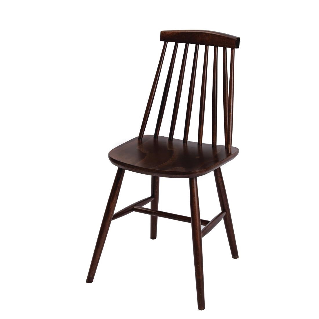 Fameg Farmhouse Angled Side Chairs Walnut Effect (Pack of 2) - DC352 Wooden Dining Chairs Fameg