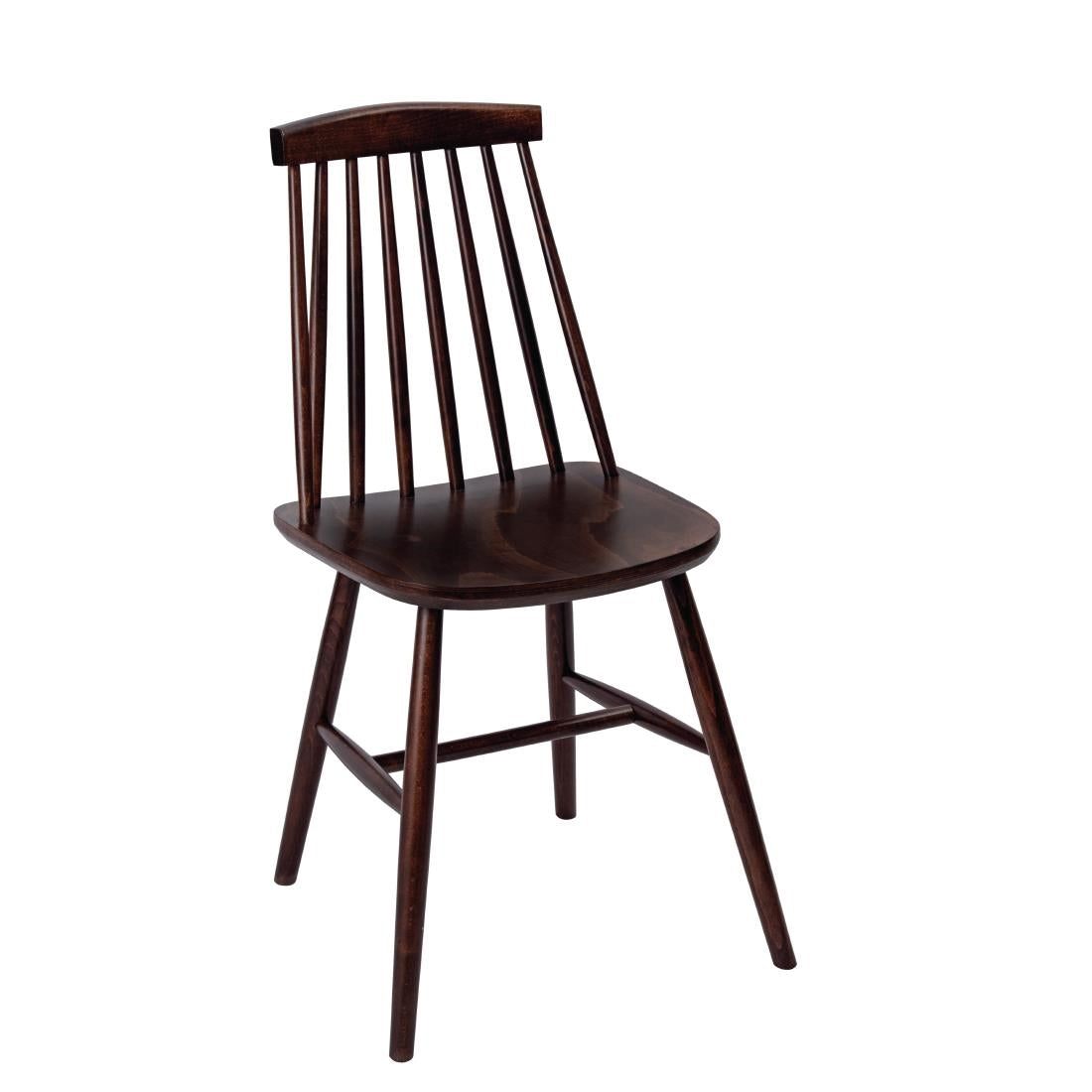 Fameg Farmhouse Angled Side Chairs Walnut Effect (Pack of 2) - DC352 Wooden Dining Chairs Fameg
