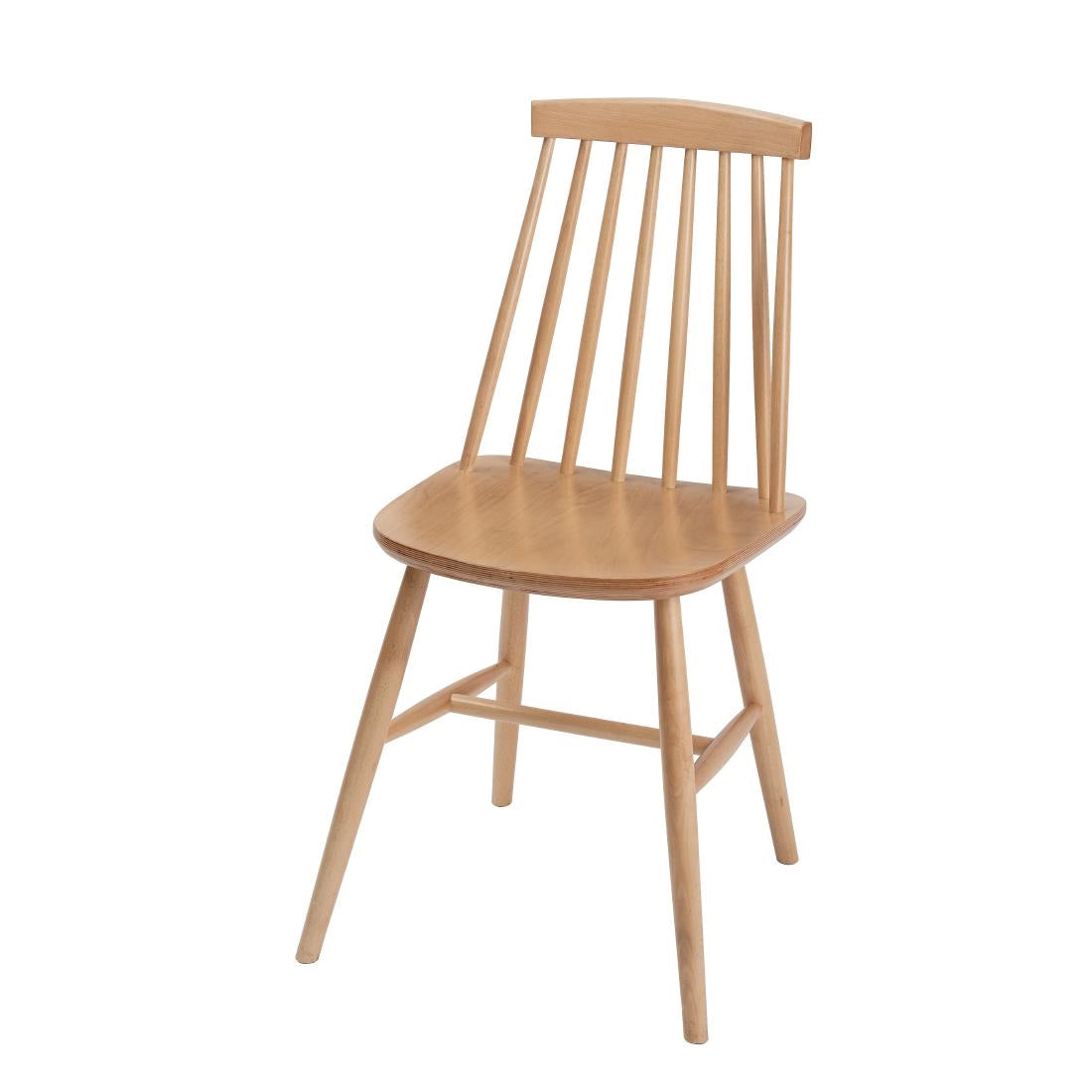 Fameg Farmhouse Angled Side Chairs Natural Beech (Pack of 2) - DC353 Wooden Dining Chairs Fameg