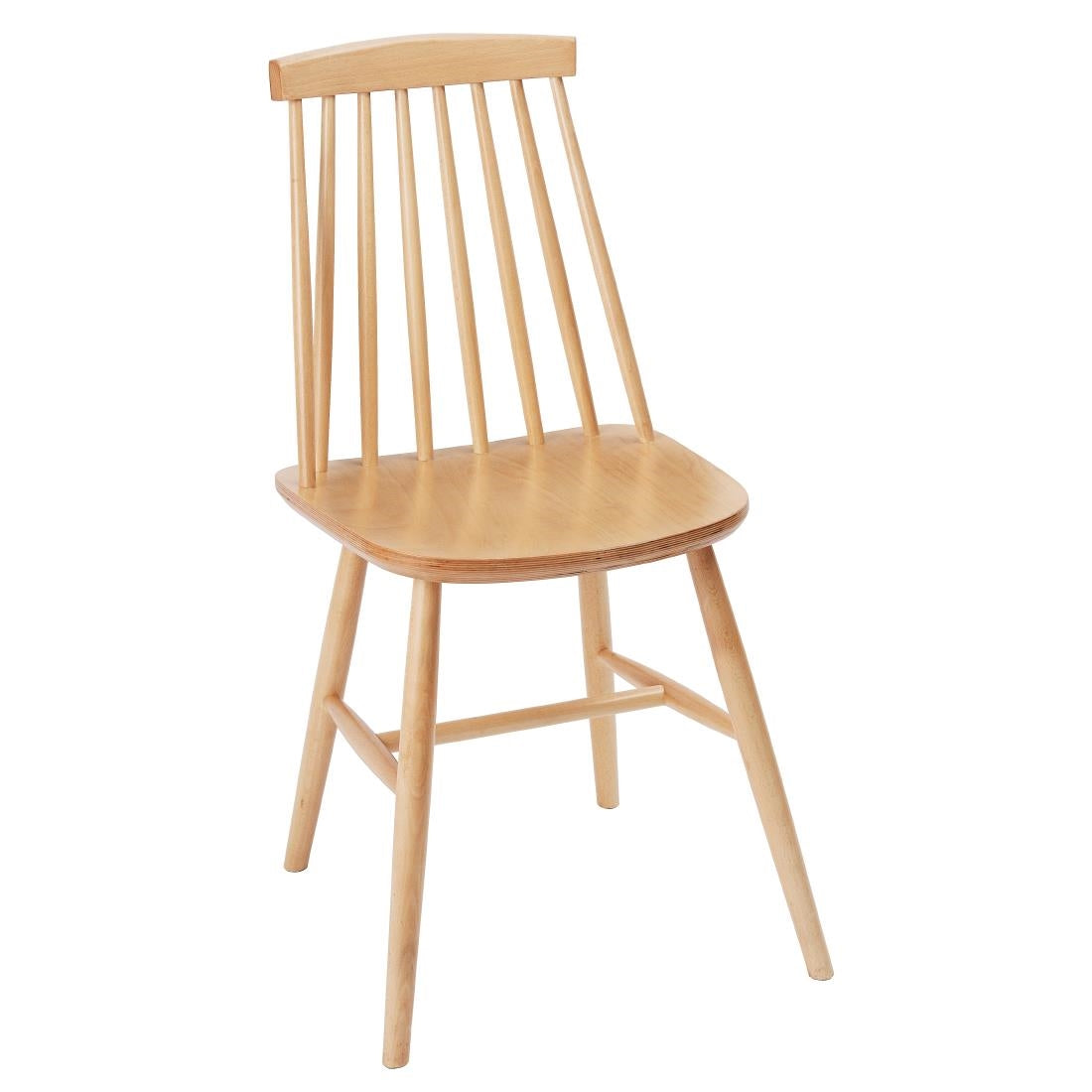 Fameg Farmhouse Angled Side Chairs Natural Beech (Pack of 2) - DC353 Wooden Dining Chairs Fameg