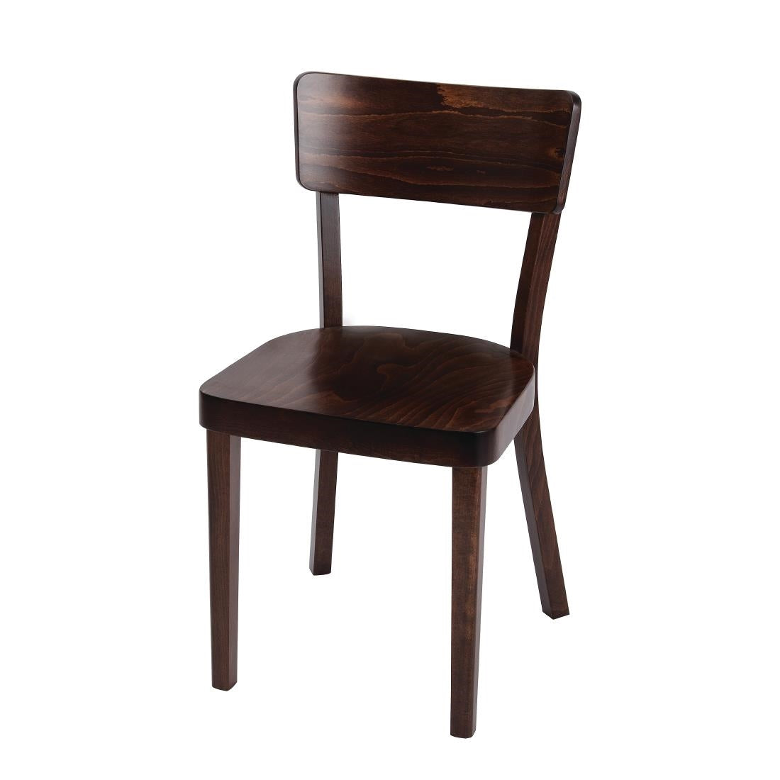 Fameg Plain Side Chairs Walnut Finish (Pack of 2) - DC355 Wooden Dining Chairs Fameg