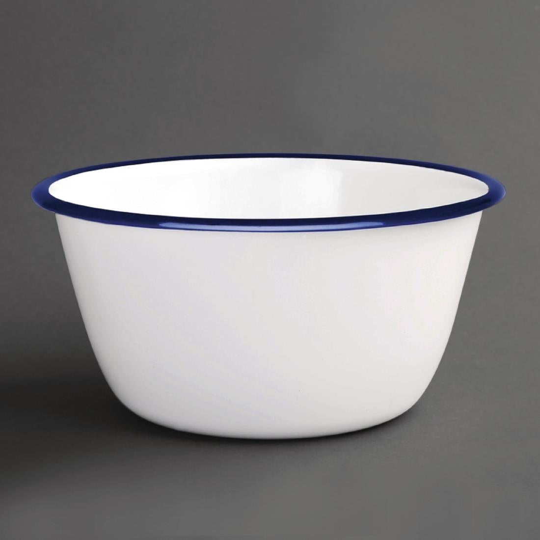 Olympia Enamel Pudding Bowls 155mm (Pack of 6) - DC389 Bowls Olympia