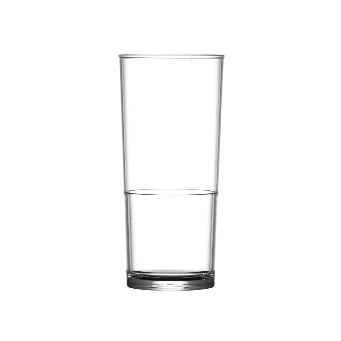 BBP Polycarbonate Hi Ball In2Stax Glasses Half Pint (Pack of 48) - DC418 Plastic Drinkware BBP