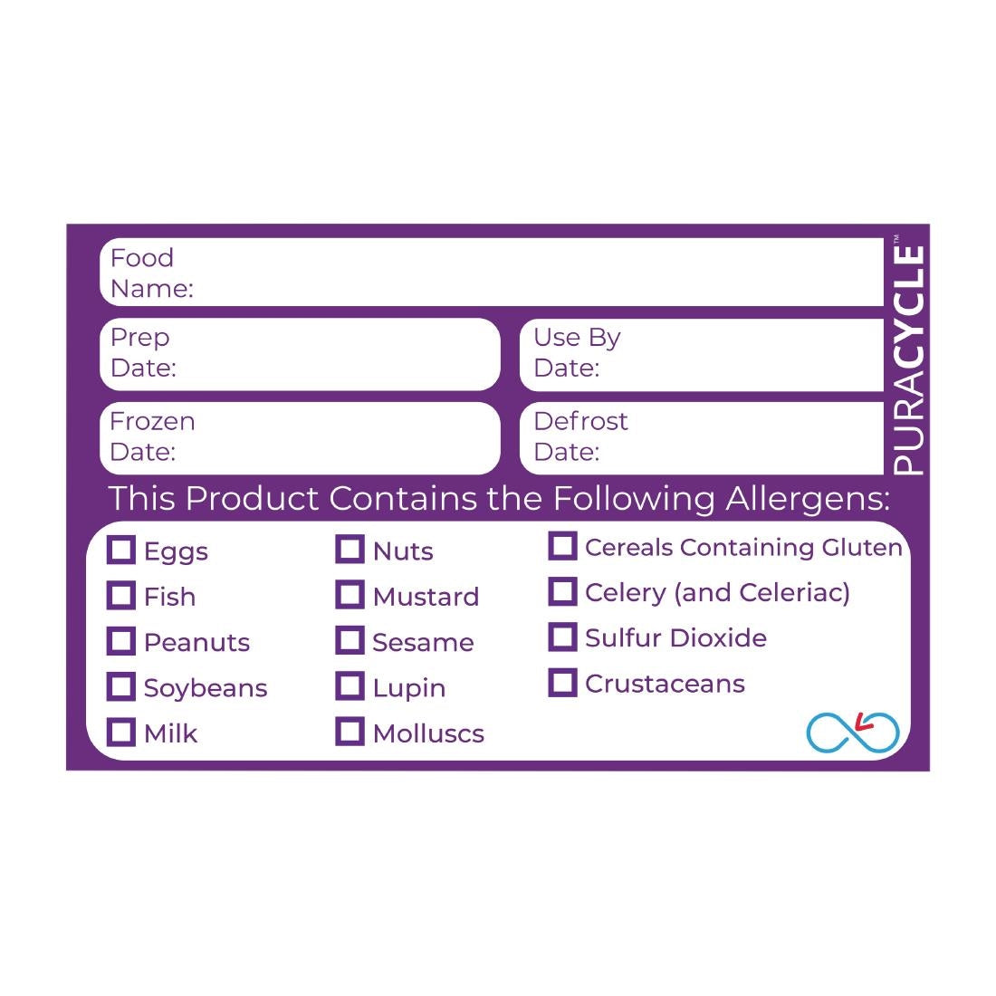 Puracycle Reusable Purple Allergen Labels (Pack of 20) - DC458 PuraCycle