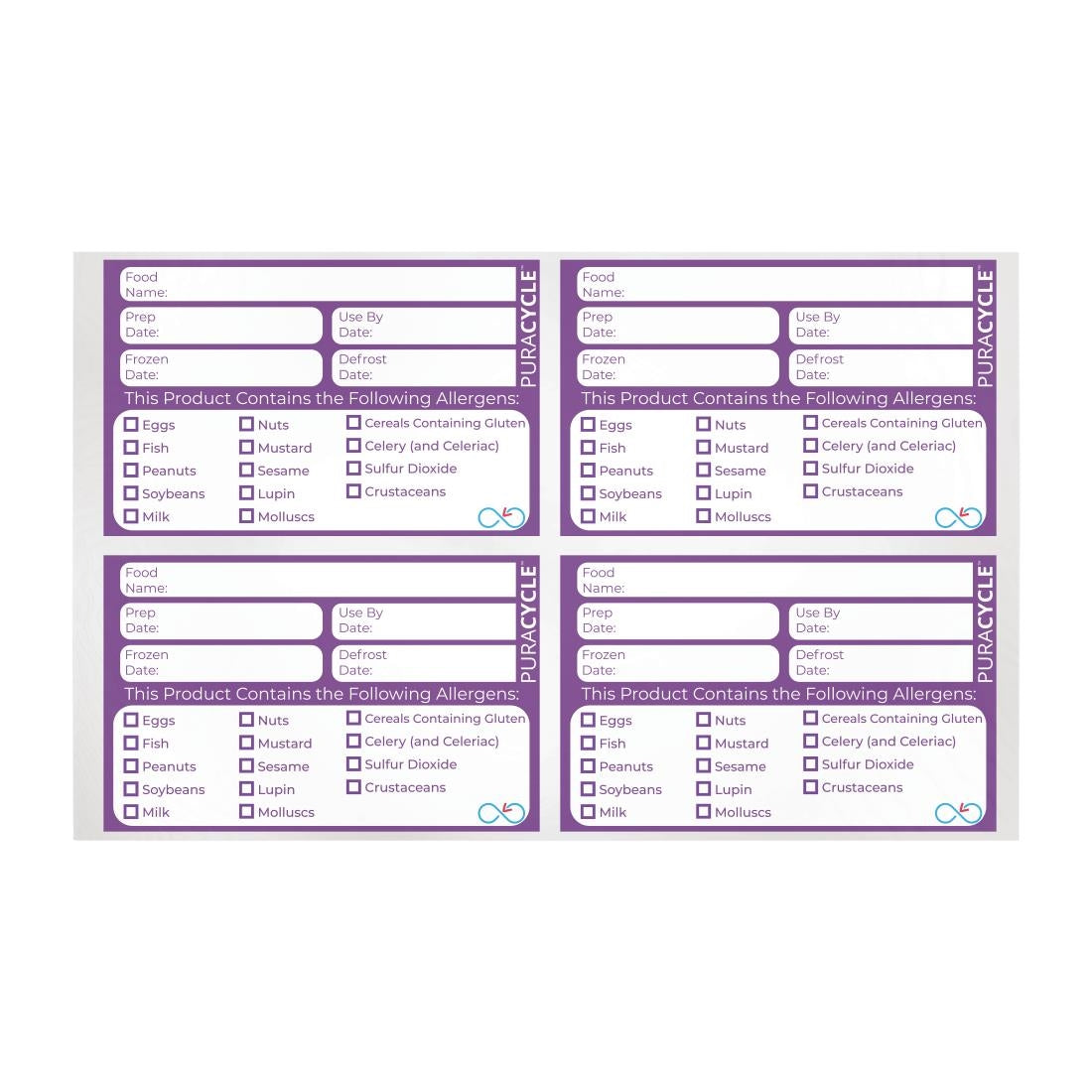 Puracycle Reusable Purple Allergen Labels (Pack of 20) - DC458 PuraCycle