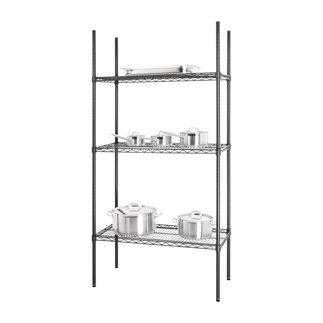 Nisbets Essentials 3 Tier Coated Shelving Unit 1820 x 915 x 457mm - DC819 Nisbets Essentials
