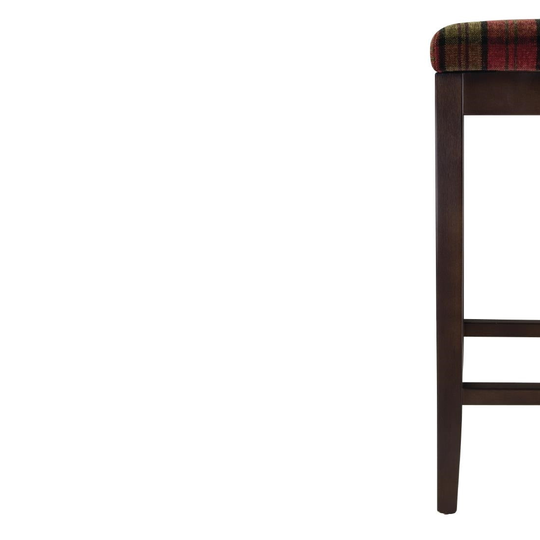 Bolero Dale High Stool Claret Tartan (Single) - DC825 Faux Leather Bar Stools Bolero
