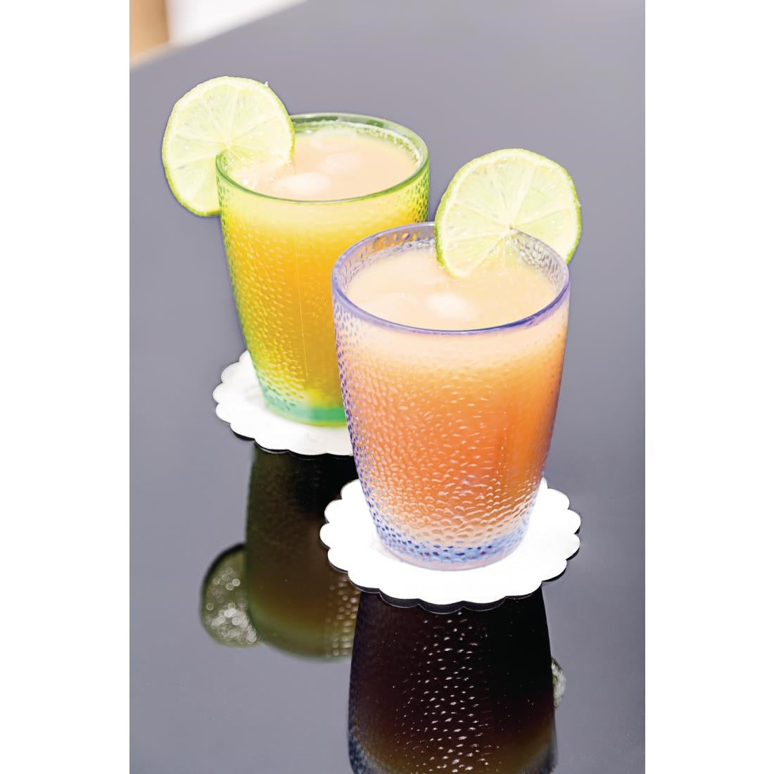 Olympia Kristallon Polycarbonate Tumbler Pebbled Blue 275ml (Pack of 6) - DC929 Plastic Drinkware Olympia