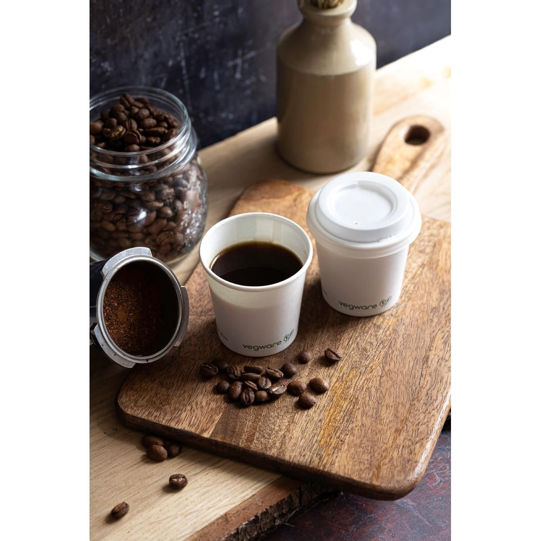 Vegware 62-Series CPLA Hot Cup Lid - 4oz (Case 2000) - DE144 Disposable Cups Vegware