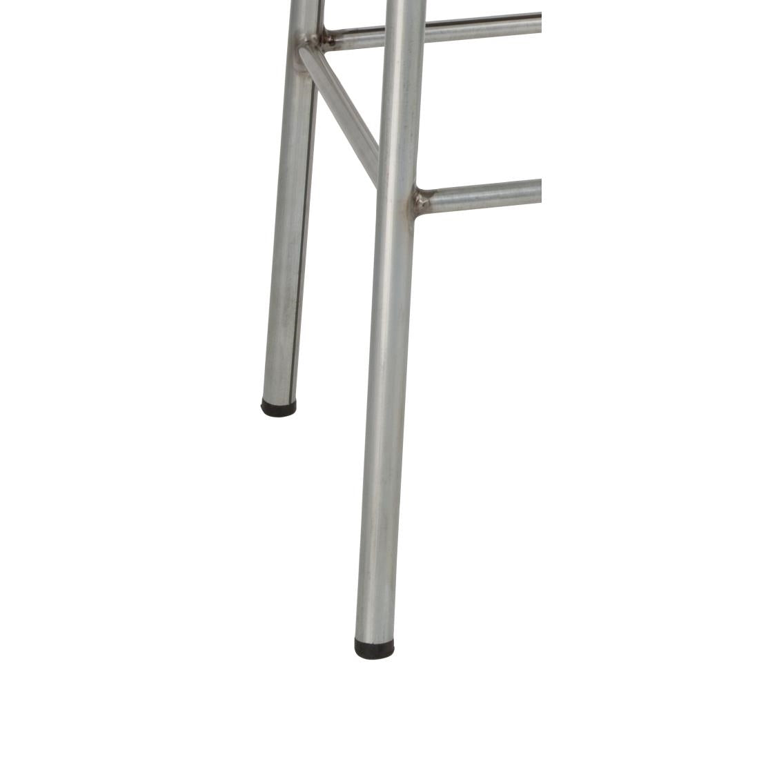 Bolero Galvanised Steel High Stools with Wooden Seatpad (Pack of 4) - DE479 Metal Bar Stools Bolero