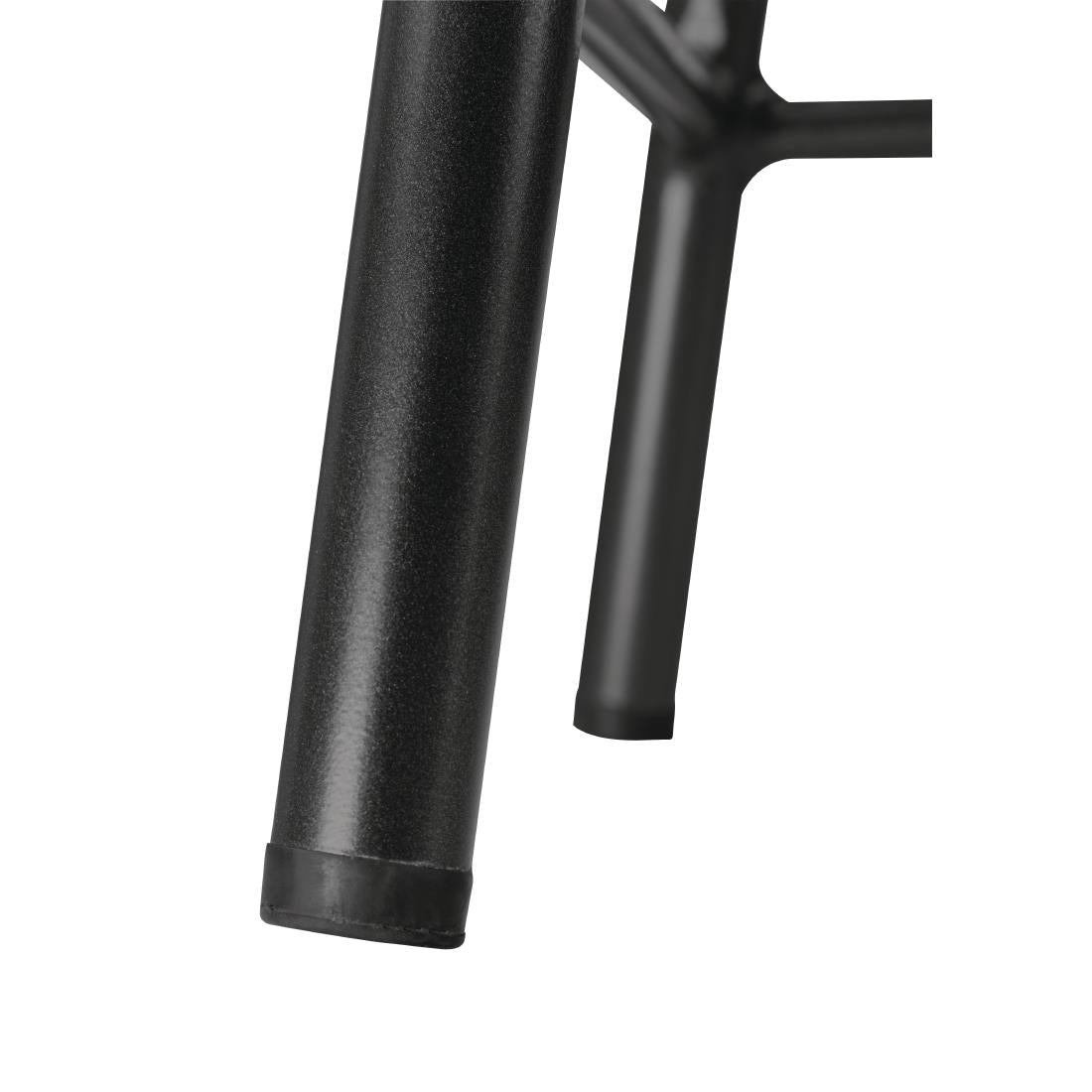 Bolero Cantina Low Stools with Wooden Seat Pad Black (Pack of 4) - DE481 Metal Bar Stools Bolero