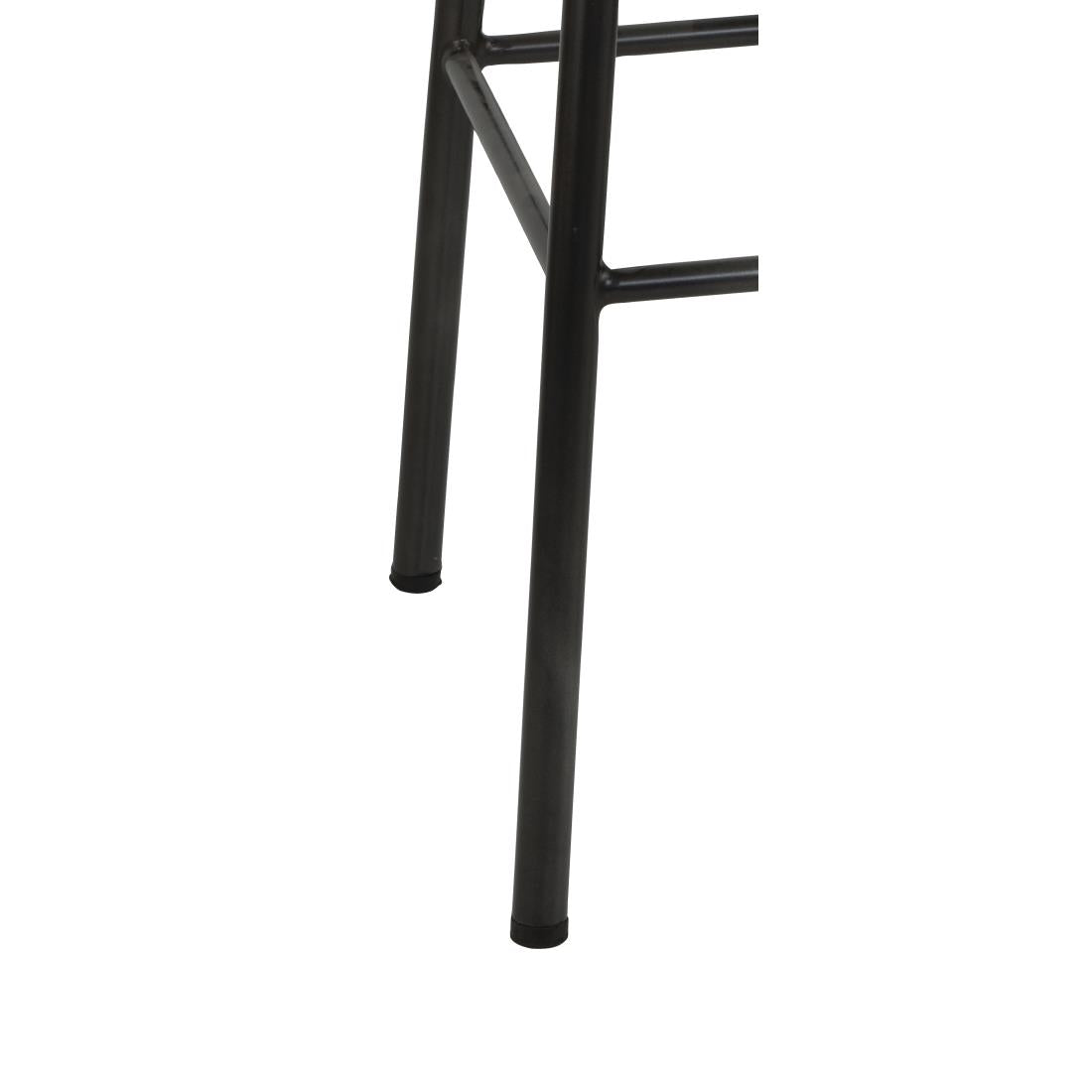 Bolero Cantina High Stools with Wooden Seat Pad Black (Pack of 4) - DE482 Metal Bar Stools Bolero