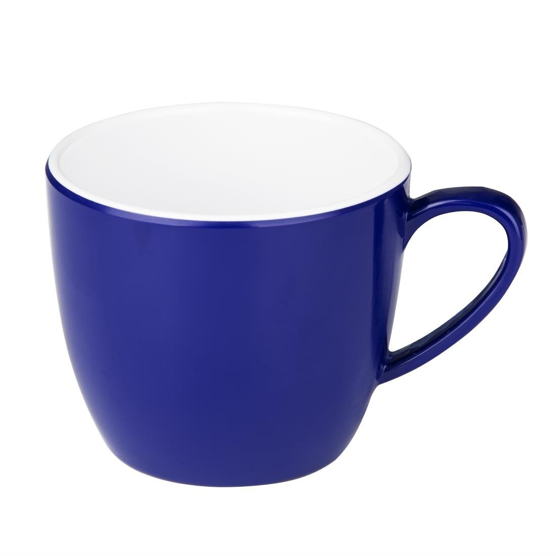 Olympia Kristallon Gala Colour Rim Melamine Mug Blue 285ml (Pack of 6) - DE609 Melamine and Polycarbonate Olympia