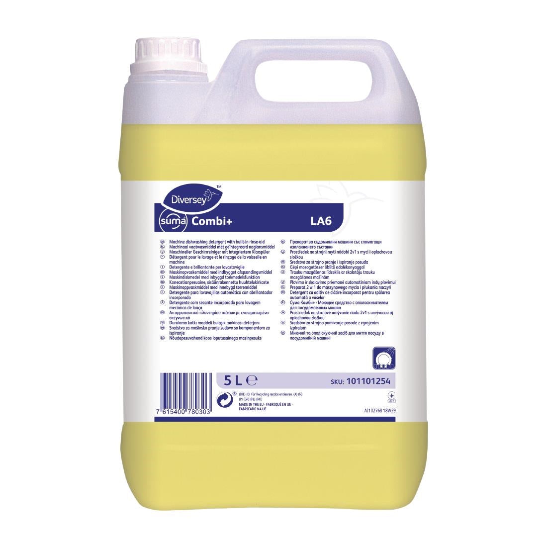 Suma LA6 Warewashing Detergent and Rinse Aid Concentrate 5Ltr (2 Pack) - DE756 Diversey